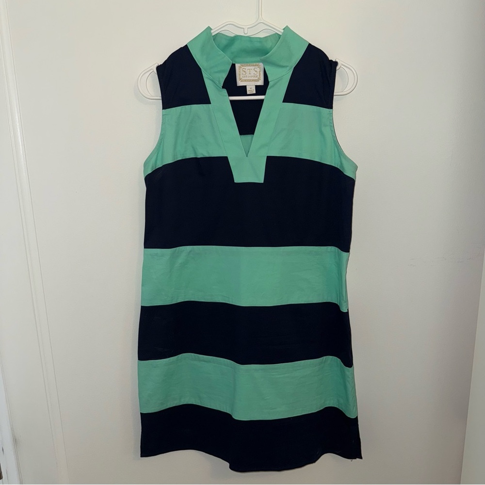 Sail to Sable Navy Blue and Teal Mini Dress